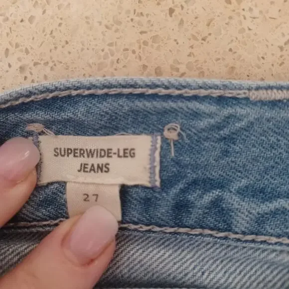 Madewell Super Wide-Leg Jeans Lockland Wash Size 27 - Picture 5 of 12